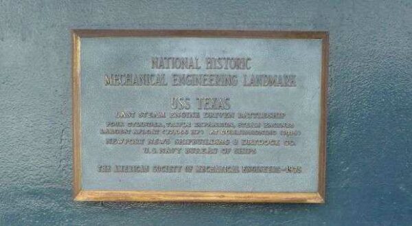 BATTLESHIP TEXAS WAR MEMORIAL PLAQUE B