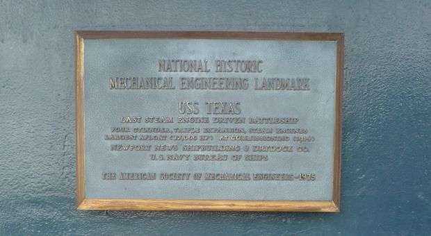 BATTLESHIP TEXAS WAR MEMORIAL PLAQUE B