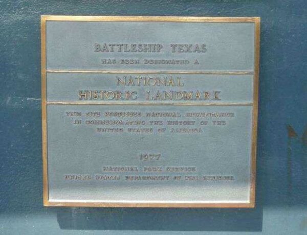 BATTLESHIP TEXAS WAR MEMORIAL PLAQUE A