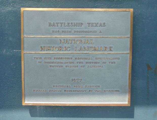 BATTLESHIP TEXAS WAR MEMORIAL PLAQUE A