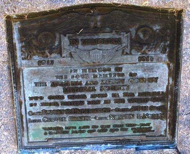 MEMPHIS AND SHELBY COUNTY MEDICAL SOCIETY MEMORIAL PLAQUE