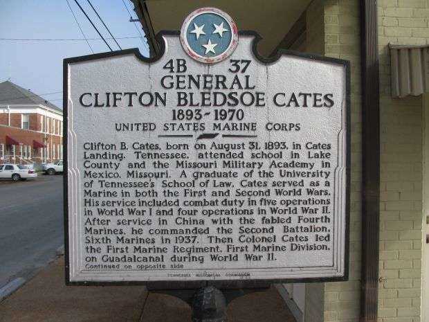 GENERAL CLIFTON BLEDSOE CATES MEMORIAL MARKER FRONT