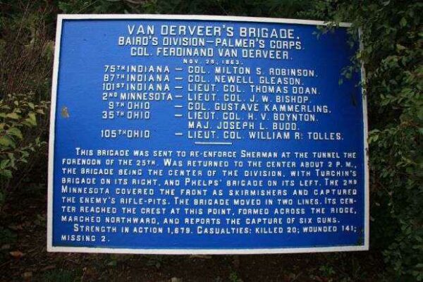 VAN DERVEER’S BRIGADE MEMORIAL PLAQUE