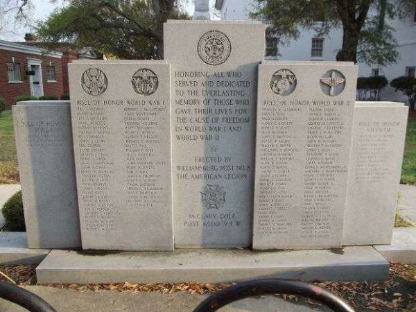 WILLAMSBURG COUNTY WAR MEMORIAL FRONT