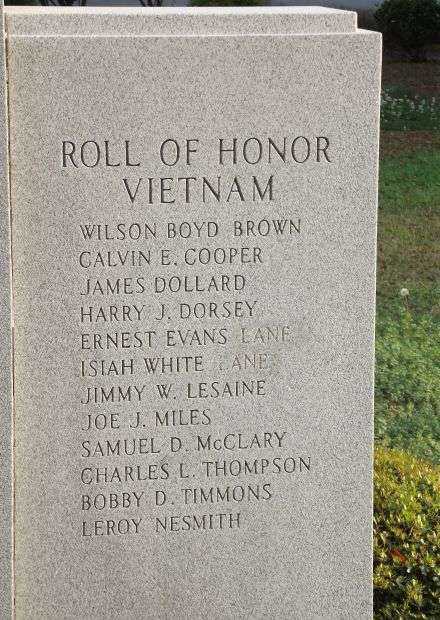 WILLAMSBURG COUNTY WAR MEMORIAL HONOR ROLL STONE D