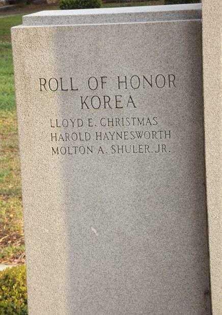 WILLAMSBURG COUNTY WAR MEMORIAL HONOR ROLL STONE C
