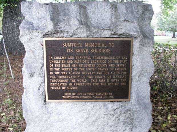 SUMTER’S MEMORIAL TO ITS BRAVE SOLDIERS