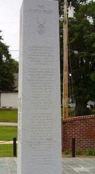 GREER ALL WARS MEMORIAL PURPLE HEART STONE