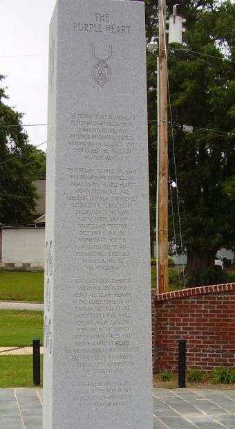 GREER ALL WARS MEMORIAL PURPLE HEART STONE