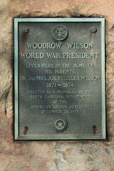 WOODROW WILSON WORLD WAR PRESIDENT MEMORIAL PLAQU