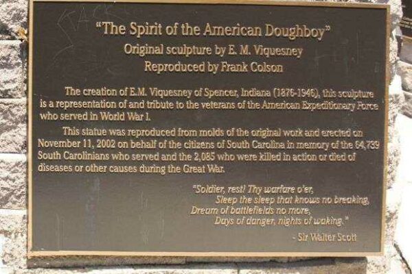 “THE SPIRIT OF THE AMERICAN DOUGHBOY” MEMORIAL PLAQUE C