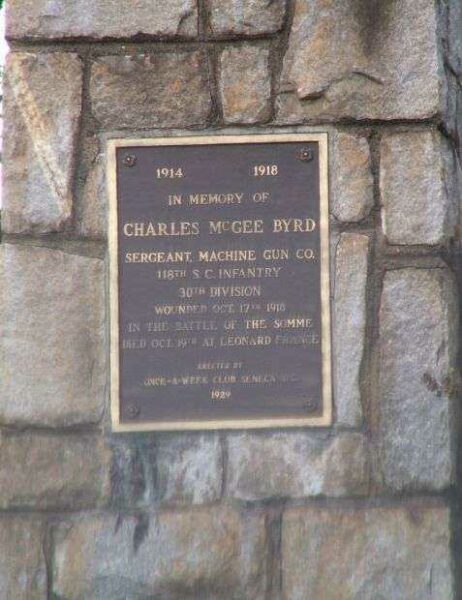 OCONEE COUNTY WORLD WAR VETERANS MEMORIAL GATE PLAQUE B