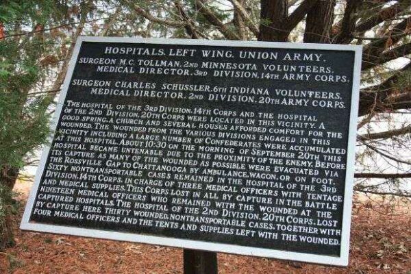 HOSPITALS. LEFT WING, UNION ARMY WAR MEMORIAL MARKER