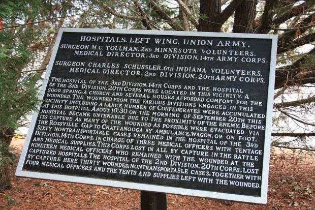 HOSPITALS. LEFT WING, UNION ARMY WAR MEMORIAL MARKER