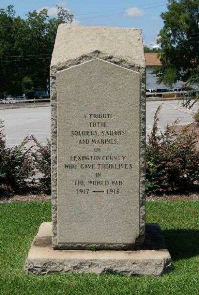 LEXINGTON COUNTY WORLD WAR I MEMORIAL FRONT