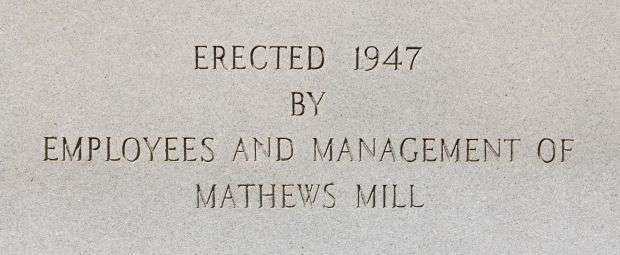 MATHEWS MILL WAR VETERANS MEMORIAL STONE B