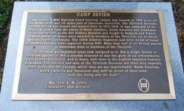 CAMP SEVIER WAR MEMORIAL PLAQUE