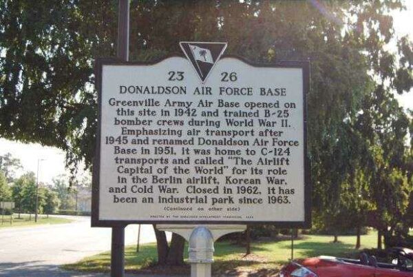 DONALDSON AIR FORCE BASE MEMORIAL MARKER