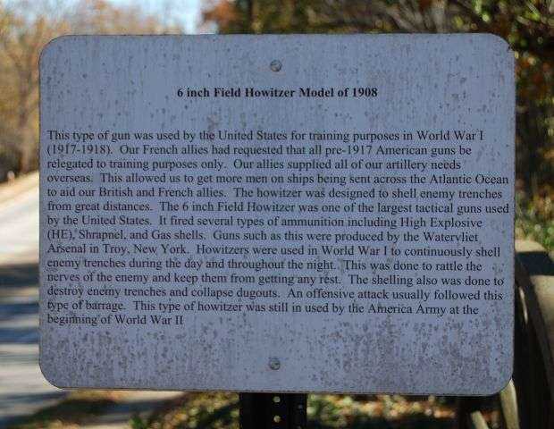 6 INCH FIELD HOWITZER MODEL OF 1908 MEMORIAL PLAQUE