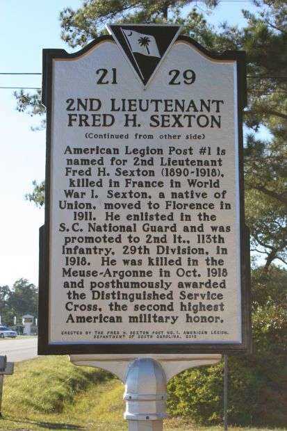 2ND LIEUTENANT FRED H. SEXTON WAR MEMORIAL MARKER