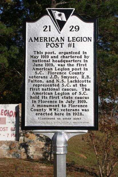 AMERICAN LEGION POST #1 MEMORIAL MARKER