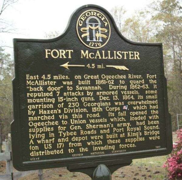 FORT MCALLISTER WAR MEMORIAL MARKER