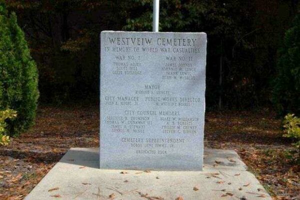 WESTVIEW CEMETERY WORLD WAR CASUALTIES MEMORIAL
