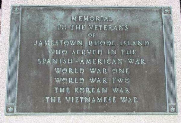 JAMESTOWN WAR VETERANS MEMORIAL PLAQUE