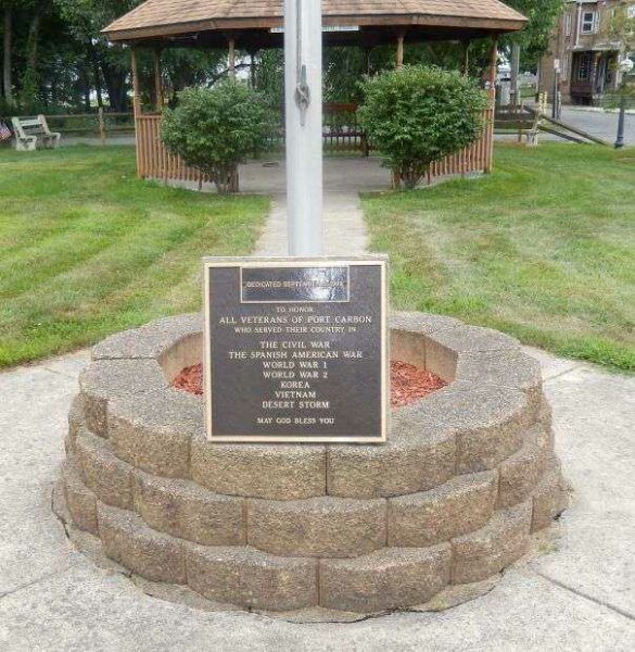 ALL VETERANS OF PORT CARBON MEMORIAL FLAGPOLE PLAQUE