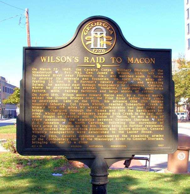 WILSON’S RAID TO MACON WAR MEMORIAL MARKER