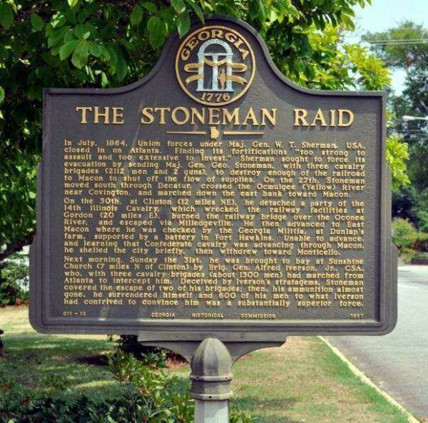 THE STONEMAN RAID WAR MEMORIAL MARKER