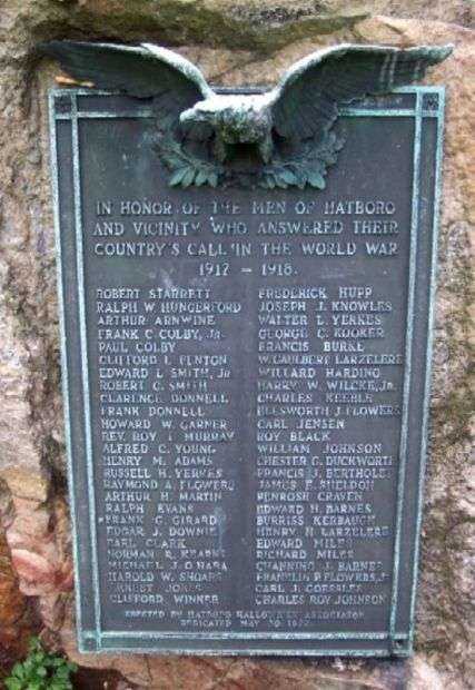 HATBORO AND VICINITY WORLD WAR MEMORIAL PLAQUE