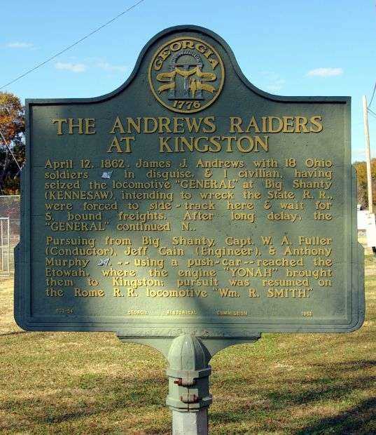 THE ANDREWS RAIDERS AT KINGSTON WAR MEMORIAL MARKER