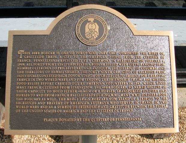 40 & 8 BOXCAR WAR MEMORIAL PLAQUE
