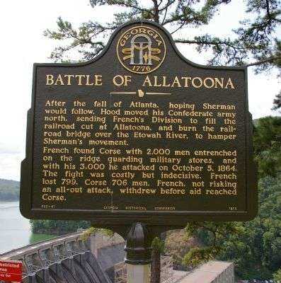 BATTLE OF ALLATOONA WAR MEMORIAL MARKER
