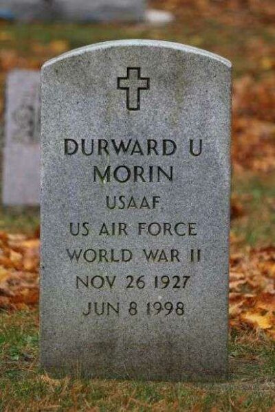 DURWARD U MORIN MEMORIAL CEMETERY STONE
