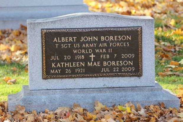ALBERT JOHN BORESON MEMORIAL CEMETERY STONE