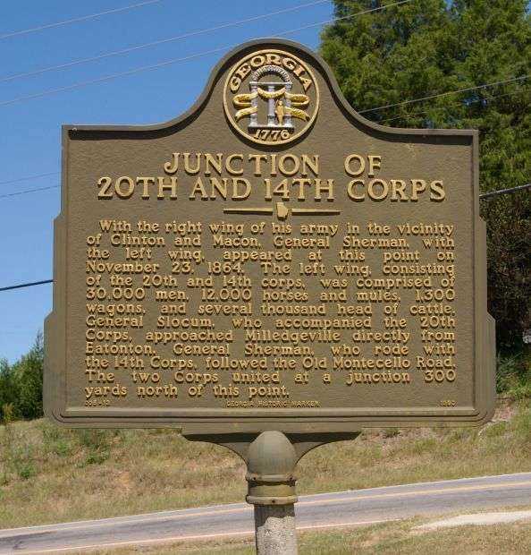 JUNCTION OF 20TH AND 14TH CORPS WAR MEMORIAL MARKER