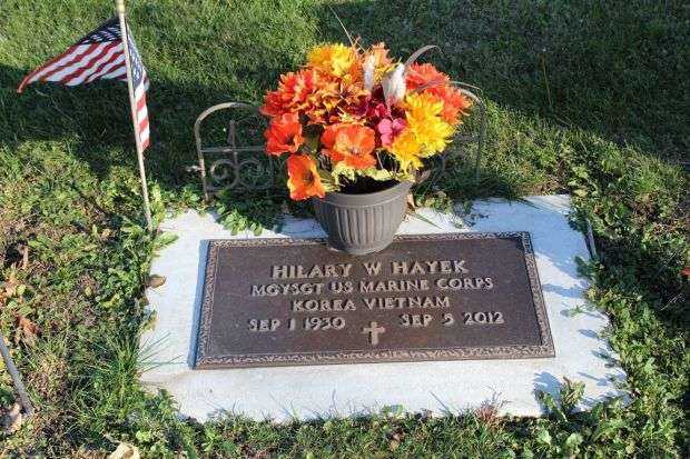 HILARY W HAYEK MEMORIAL CEMETERY STONE