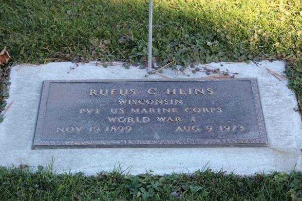 RUFUS C HEINS MEMORIAL CEMETERY STONE