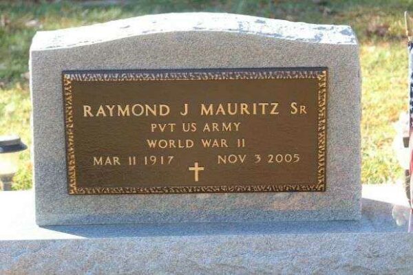 RAYMOND J MAURITZ SR MEMORIAL CEMETERY STONE