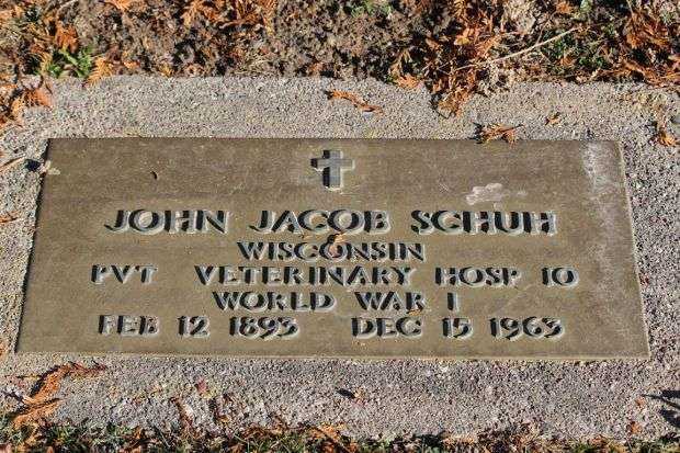 JOHN JACOB SCHUH MEMORIAL CEMETERY STONE