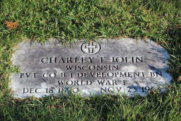 CHARLEY F JOLIN MEMORIAL CEMETERY STONE
