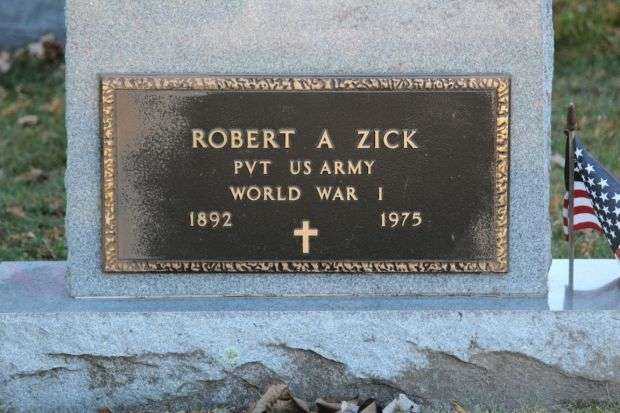 ROBERT A ZICK MEMORIAL CEMETERY STONE