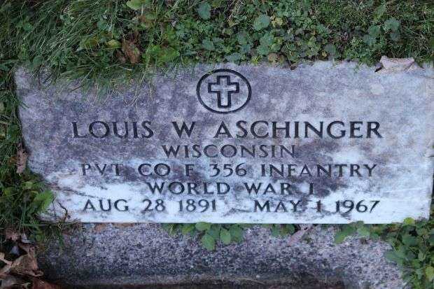 LOUIS W ASCHINGER MEMORIAL CEMETERY STONE