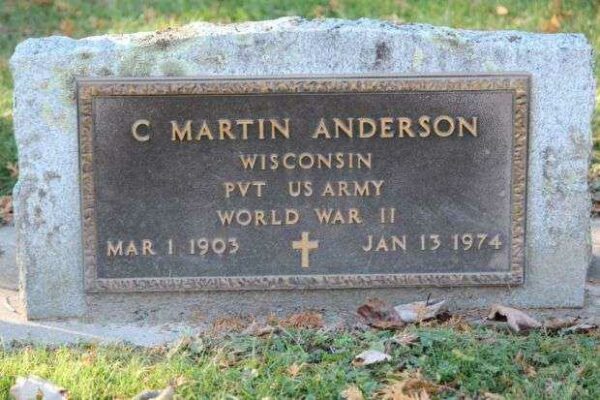 C MARTIN ANDERSON MEMORIAL CEMETERY STONE