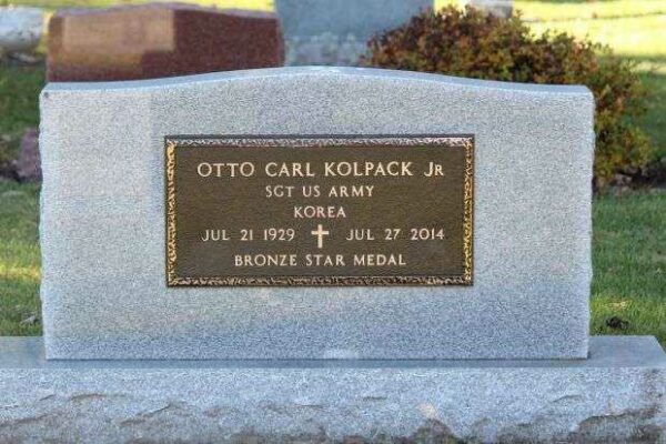OTTO CARL KOLPACK JR MEMORIAL CEMETERY STONE