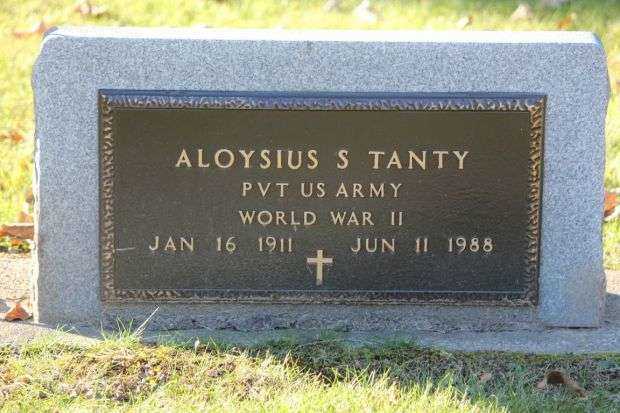 ALOYSIUS S TANTY MEMORIAL CEMETERY STONE