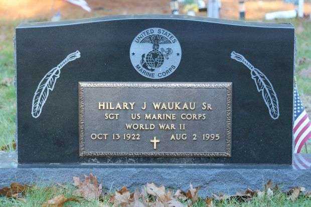 HILARY J WAUKAU SR MEMORIAL CEMETERY STONE