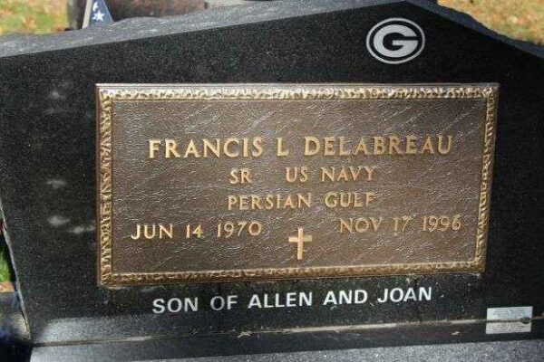 FRANCIS L DELABREAU MEMORIAL CEMETERY STONE